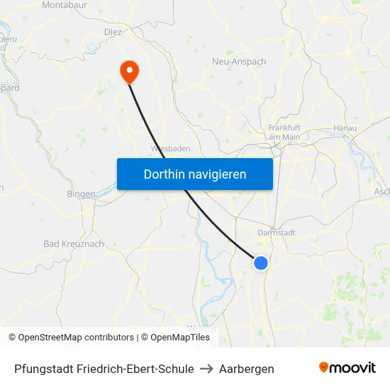 Pfungstadt Friedrich-Ebert-Schule to Aarbergen map
