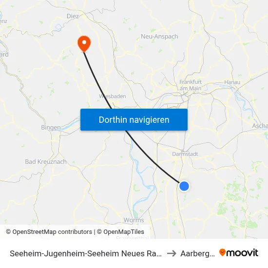 Seeheim-Jugenheim-Seeheim Neues Rathaus to Aarbergen map