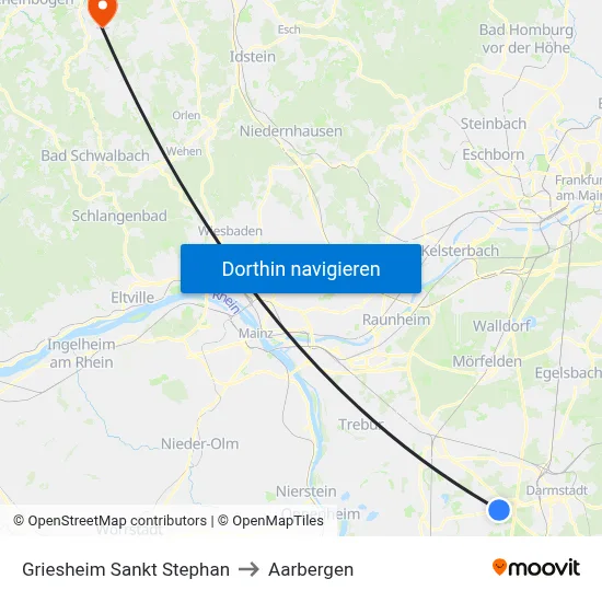 Griesheim Sankt Stephan to Aarbergen map