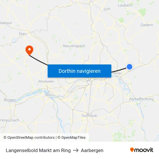 Langenselbold Markt am Ring to Aarbergen map