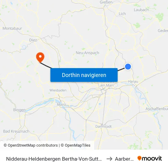 Nidderau-Heldenbergen Bertha-Von-Suttner-Schule to Aarbergen map