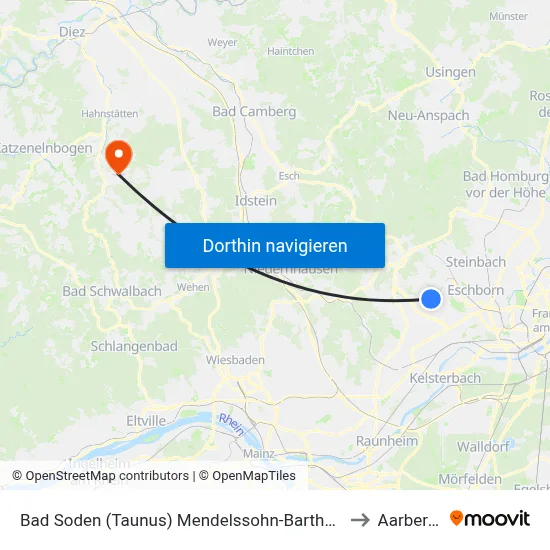 Bad Soden (Taunus) Mendelssohn-Bartholdy-Schule to Aarbergen map