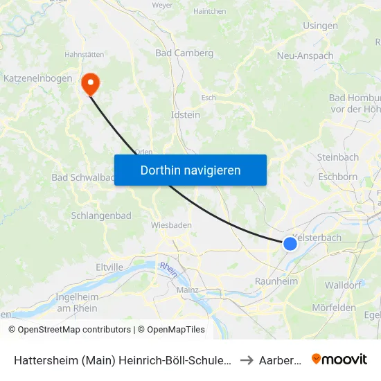 Hattersheim (Main) Heinrich-Böll-Schule/Dürerst to Aarbergen map