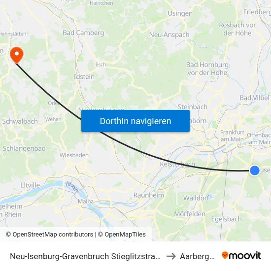 Neu-Isenburg-Gravenbruch Stieglitzstraße to Aarbergen map