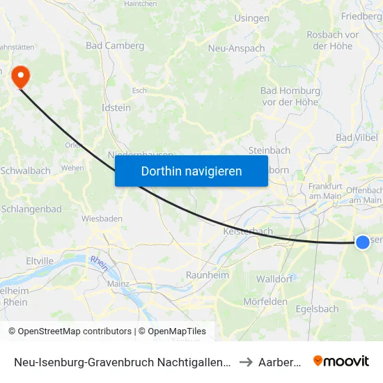 Neu-Isenburg-Gravenbruch Nachtigallenstraße to Aarbergen map