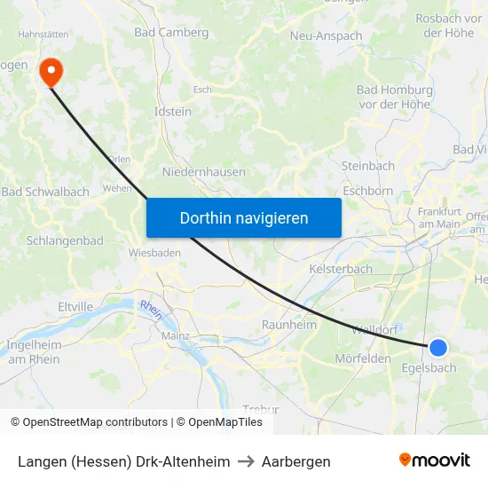 Langen (Hessen) Drk-Altenheim to Aarbergen map
