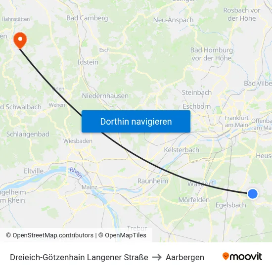 Dreieich-Götzenhain Langener Straße to Aarbergen map