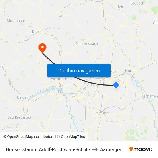 Heusenstamm Adolf-Reichwein-Schule to Aarbergen map