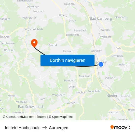 Idstein Hochschule to Aarbergen map