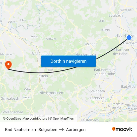 Bad Nauheim am Solgraben to Aarbergen map