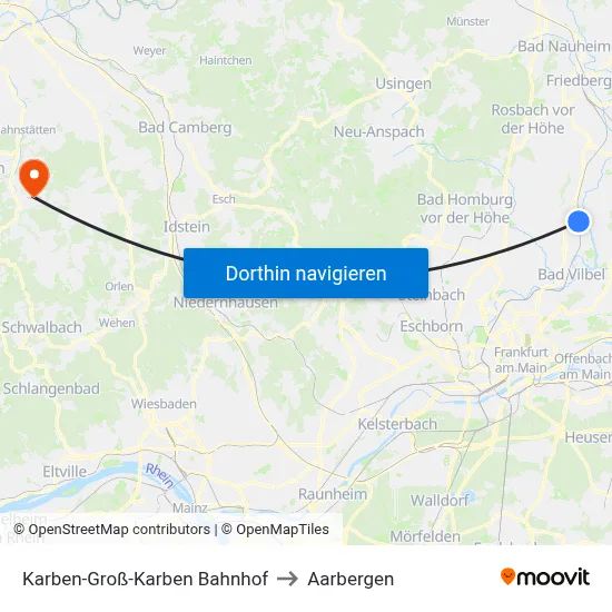 Karben-Groß-Karben Bahnhof to Aarbergen map