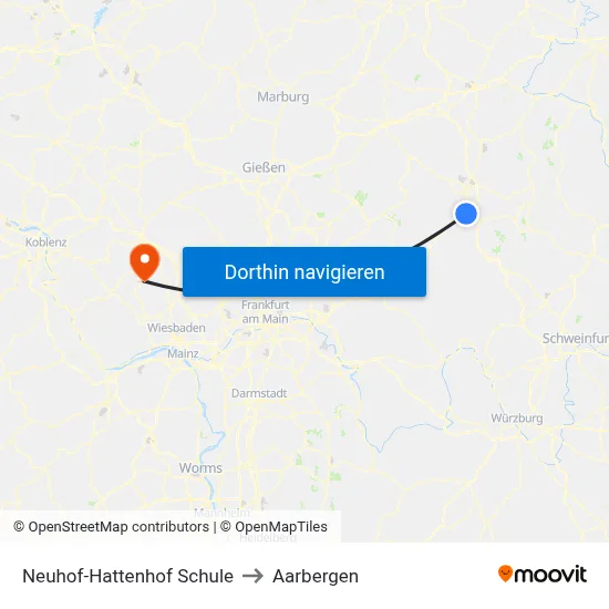Neuhof-Hattenhof Schule to Aarbergen map