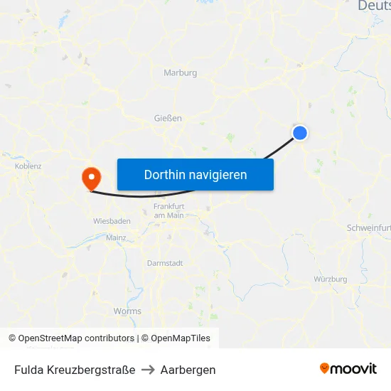 Fulda Kreuzbergstraße to Aarbergen map