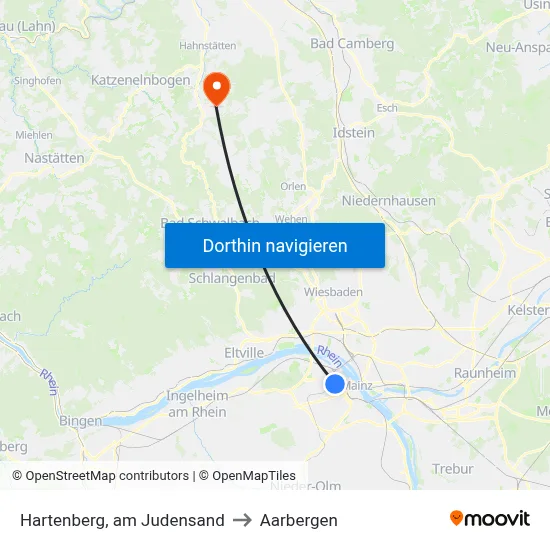 Hartenberg, am Judensand to Aarbergen map