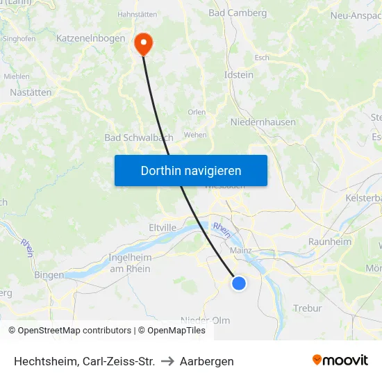 Hechtsheim, Carl-Zeiss-Str. to Aarbergen map