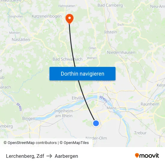Lerchenberg, Zdf to Aarbergen map