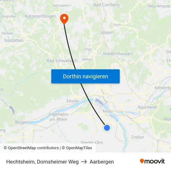 Hechtsheim, Dornsheimer Weg to Aarbergen map