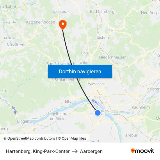 Hartenberg, King-Park-Center to Aarbergen map