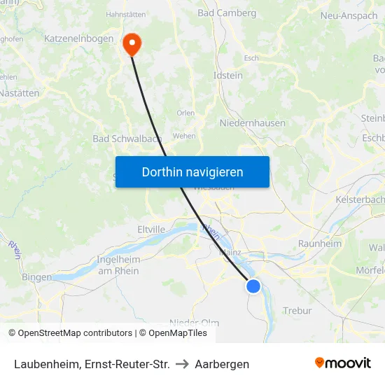 Laubenheim, Ernst-Reuter-Str. to Aarbergen map