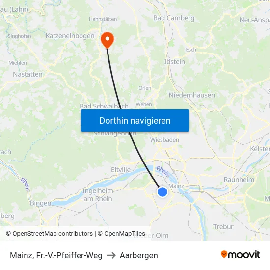 Mainz, Fr.-V.-Pfeiffer-Weg to Aarbergen map