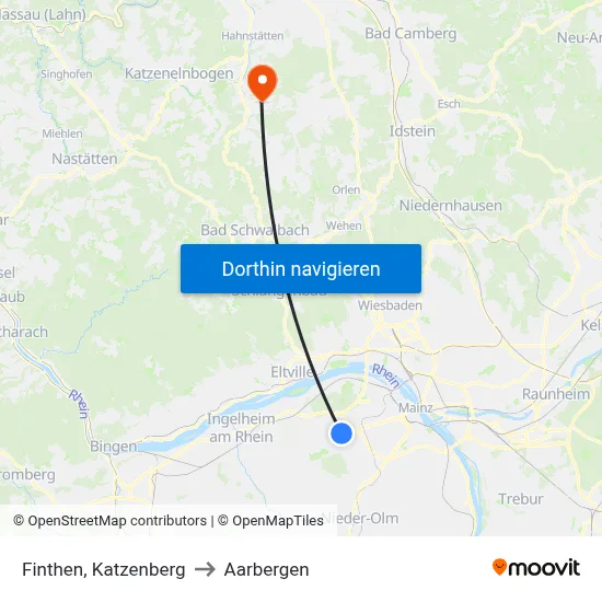 Finthen, Katzenberg to Aarbergen map