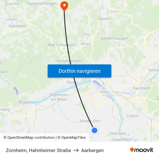Zornheim, Hahnheimer Straße to Aarbergen map