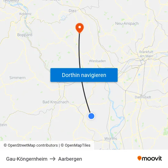 Gau-Köngernheim to Aarbergen map