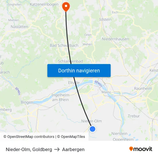 Nieder-Olm, Goldberg to Aarbergen map