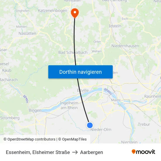 Essenheim, Elsheimer Straße to Aarbergen map