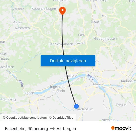 Essenheim, Römerberg to Aarbergen map