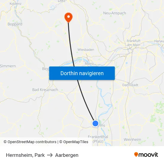Herrnsheim, Park to Aarbergen map