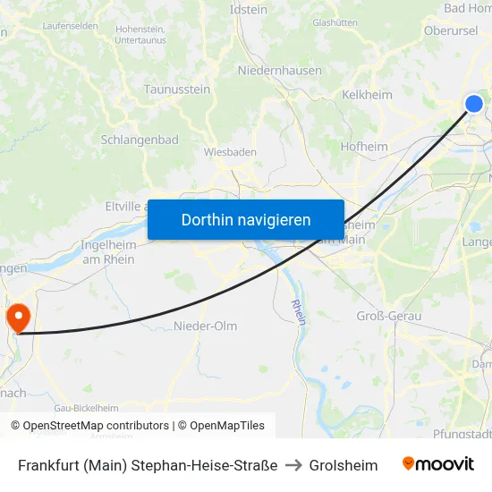 Frankfurt (Main) Stephan-Heise-Straße to Grolsheim map