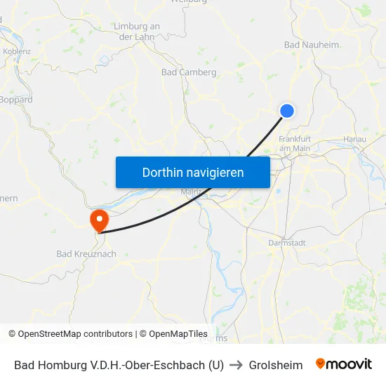 Bad Homburg V.D.H.-Ober-Eschbach (U) to Grolsheim map