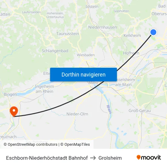 Eschborn-Niederhöchstadt Bahnhof to Grolsheim map