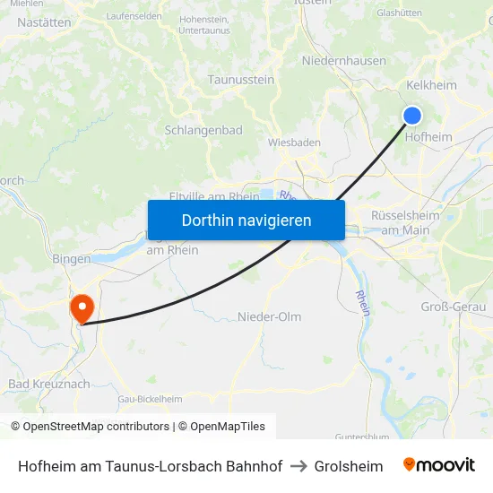 Hofheim am Taunus-Lorsbach Bahnhof to Grolsheim map