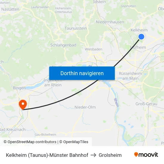 Kelkheim (Taunus)-Münster Bahnhof to Grolsheim map