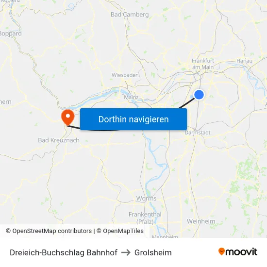 Dreieich-Buchschlag Bahnhof to Grolsheim map