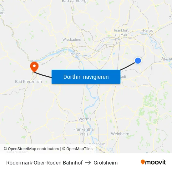 Rödermark-Ober-Roden Bahnhof to Grolsheim map
