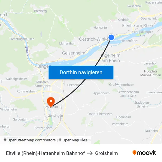 Eltville (Rhein)-Hattenheim Bahnhof to Grolsheim map