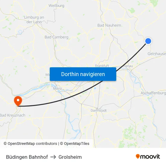 Büdingen Bahnhof to Grolsheim map