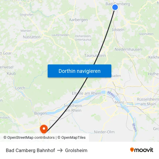 Bad Camberg Bahnhof to Grolsheim map