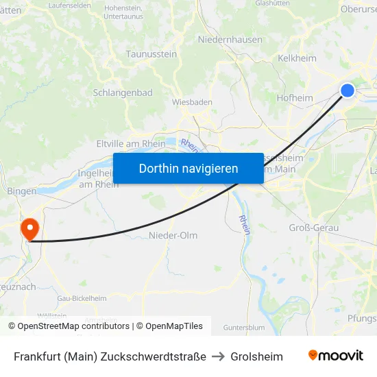 Frankfurt (Main) Zuckschwerdtstraße to Grolsheim map