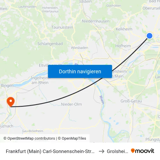Frankfurt (Main) Carl-Sonnenschein-Straße to Grolsheim map