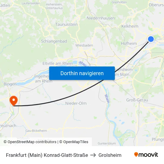 Frankfurt (Main) Konrad-Glatt-Straße to Grolsheim map