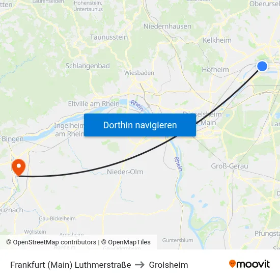 Frankfurt (Main) Luthmerstraße to Grolsheim map