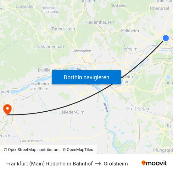 Frankfurt (Main) Rödelheim Bahnhof to Grolsheim map