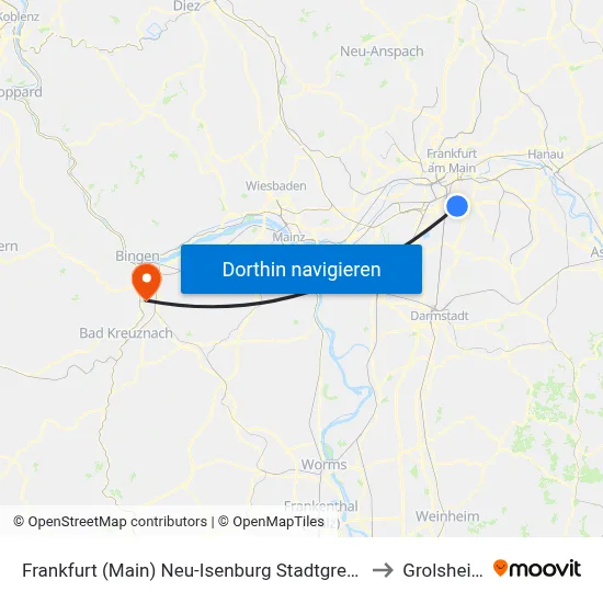 Frankfurt (Main) Neu-Isenburg Stadtgrenze to Grolsheim map