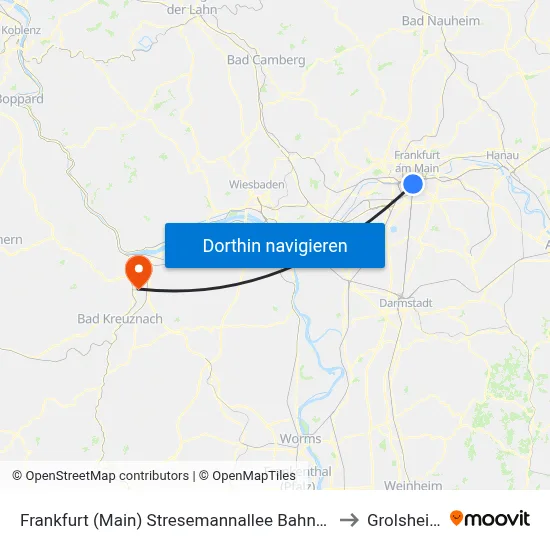 Frankfurt (Main) Stresemannallee Bahnhof to Grolsheim map
