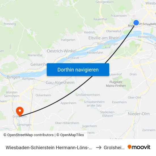 Wiesbaden-Schierstein Hermann-Löns-Str to Grolsheim map
