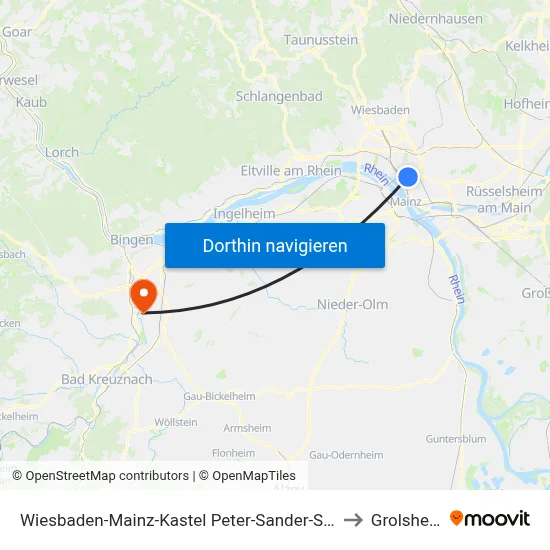 Wiesbaden-Mainz-Kastel Peter-Sander-Straße to Grolsheim map